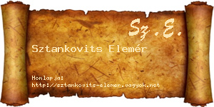 Sztankovits Elemér névjegykártya