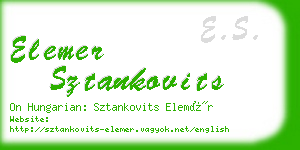 elemer sztankovits business card